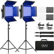 [아마존베스트]GVM Great Video Maker RGB LED Video Light, GVM 45W Photography Lighting Kit with Bluetooth Control, Full Color Video Lighting Kit with 736pcs Led Beads, 8 Applicable Scenes, 2 Packs Led Light Panel for