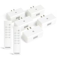 BLACK+DECKER Wireless Remote-Control Outlet, Pack of 5 Outlets, 2 Remotes - Premium Light Switches