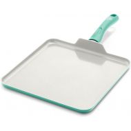 GreenLife Soft Grip Healthy Ceramic Nonstick, 11 Griddle Pan, PFAS-Free, Dishwasher Safe, Turquoise