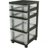 IRIS USA, Inc. IRIS USA, Inc 116827 Mini Chests,4-Drawer,12-1/16x14-1/4x26-7/16,Clear/Black