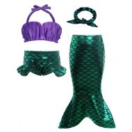 HenzWorld Little Mermaid Ariel Costume Dress Dress Up Swimsuit Princess Girls Cosplay Party Pool Bathing Set
