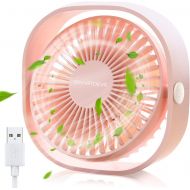 [아마존베스트]SmartDevil Small Personal USB Desk Fan,3 Speeds Portable Desktop Table Cooling Fan Powered by USB,Strong Wind,Quiet Operation,for Home Office Car Outdoor Travel (Cherry Pink)