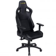 KARNOX Legend BK Black Racing Style Gaming Office Chair with Adjustable Height and Armrests, Ergonomic 170° Reclining, Locking High Back with Integrated Headrest