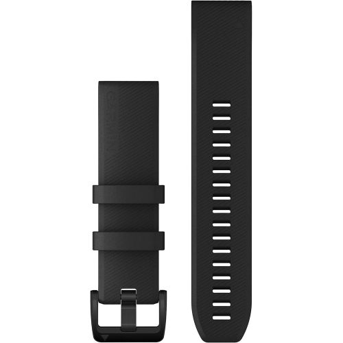  Wearable4U Garmin QuickFit 22 Watch Bands, Black with Black Stainless Steel Hardware