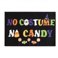 C&F Home Hooked No Costume No Candy Halloween Rug, Black