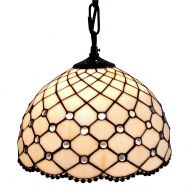 Amora Lighting AM119HL12 Jewel Tiffany Style Hanging Lamp 12 in