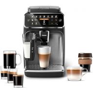 PHILIPS 4300 Series Fully Automatic Espresso Machine - LatteGo Milk Frother, 8 Coffee Varieties, Intuitive Touch Display, Black, (EP4347/94)