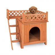 Merax Natural Wood Color Wooden Pet Dog House Cage Crate Indoor/Outdoor
