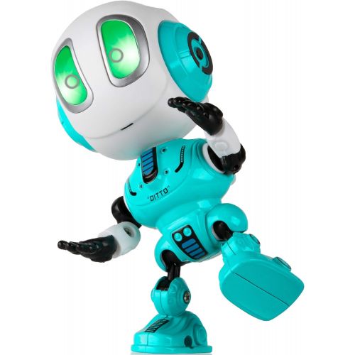  [아마존베스트]Force1 Ditto Mini Talking Robots for Kids - Robot Voice Changer Toy with Posable Body and LED Eyes, Blue