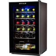 BLACK+DECKER 24 Bottle Wine Fridge with LED Display, Compressor Cooling Wine Cooler Refrigerator with Interior Light, Temperature Controlled Wine Bottle Chiller with Fridge Wine Rack