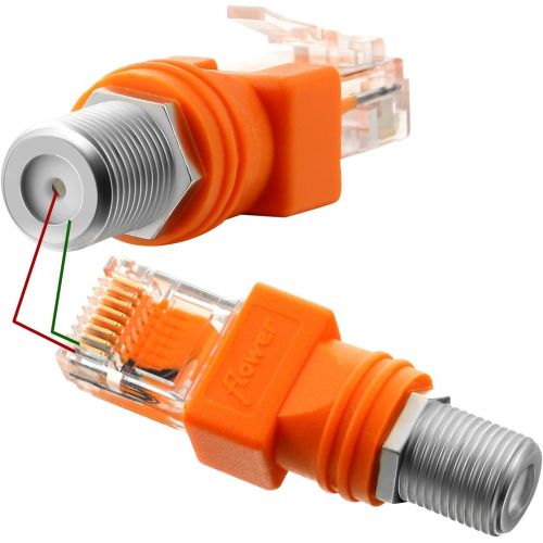  Weewooday RF to RJ45 Converter Adapter F Female to RJ45 Male Coaxial Barrel Coupler Adapter Connector Coax Straight Connector ()