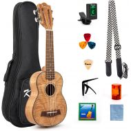 [아마존베스트]Classical Ukulele Kit Tiger Flame Okoume Wood for Beginner and Professional Player By Kmise (21 Inch Soprano)