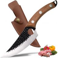 BMY Boning Knife 5.5 Inch Kitchen Knife Chef's Knife with Leather Sheath / Serbian Hand-Forged, for Cooking Utensils / Home / Gift
