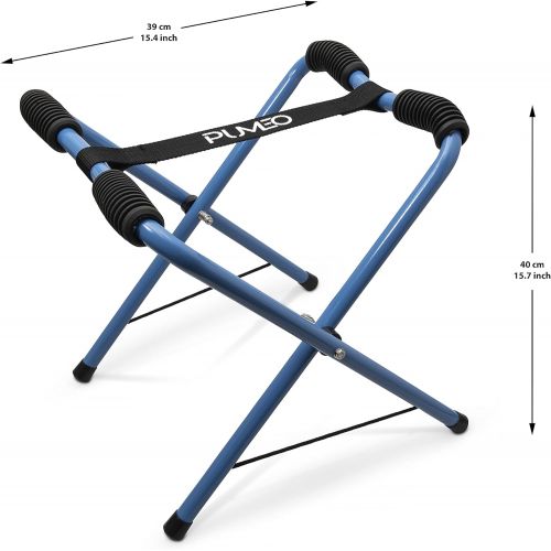  PUMEO Portable Folding Kayak Stand - Pair of Lightweight Stainless Steel Indoor/Outdoor Storage Racks - Can Hold up to 100lbs - No Assembly - Complete with Mesh Nylon Bag
