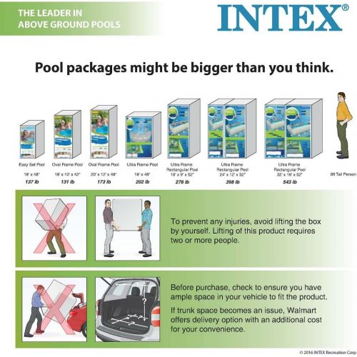 인텍스 Intex 16 x 48 Prism Frame Above Ground Swimming Pool with Filter Pump