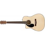 Fender CD-60SCE Left Handed Acoustic-Electric Guitar - Dreadnaught Body Style - Natural Finish