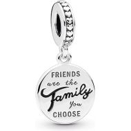 Pandora Jewelry Friends Are Family Dangle Charm - Beautiful Family Charm for Pandora Charm Bracelets - Perfect for Holiday or Birthday Gift - Sterling Silver Charm