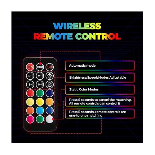  KEMIMOTO 2pc 2ft Spiral Whip Lights for Side by Side, Smart Phone Control LED Whip Lights for UTV ATV Buggy Boat Offroad, Whip LED Compatible with Polaris RZR Can-Am Maverick X3 Sportsman