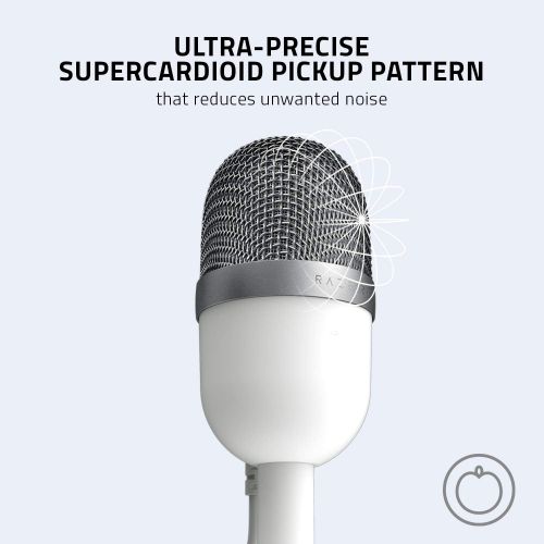 레이저 [아마존베스트]Razer Seiren Mini USB Streaming Microphone: Precise Supercardioid Pickup Pattern - Professional Recording Quality - Ultra-Compact Build - Heavy-Duty Tilting Stand - Shock Resistant