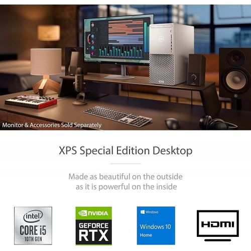 델 Dell XPS 8940 Special Edition Desktop PC,Intel Core i7 10700, GeForce RTX 2060 Super, 16GB RAM, 1TB SSD + 1TB HDD, DVD RW, WiFi, Bluetooth, HDMI, DP, USB A/C, Business, Windows 10