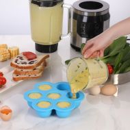 Aozita Silicone Egg Bites Molds for Instant Pot 6,8 Qt, Pressure Cooker Accessories, Reusable Baby Food Storage with Silicone Spoons, Sous Vide Egg Poacher