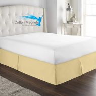 Cotton Magneto Luxury Crafted 800-TC Italian Finish 100% Organic Cotton Split Corner Bed Skirt Ivory Solid King Size 76x80 inch 15 Drop Length