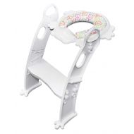 Luxxbaby by Karibu Toilet Helper with Ladder. Mr Frog - Kids, Toddlers. 6 Colors to Choose! (White)