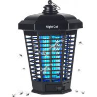 Night Cat Bug Zapper for Indoor Outdoor with 18W Attractive Light Lamp Bulb, Fly Insect Trap Electric Mosquito Killer with Light Sensor Mode Auto ON/Off Waterproof 4200V