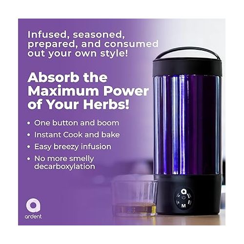  Ardent FX Decarboxylator 110V with Bluetooth Connectivity, 3 in 1 Portable Decarboxylation, Herbal & Oil Infuser Machine - Use for Butter and Herbs - Quick & Effortless Decarboxylation