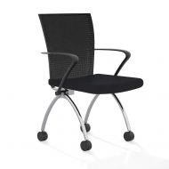 Mayline Group Safco Products Valore High Back Chair with Arms TSH1BB, Black, Reclining Mesh Back, Fabric Seat, Compact Nesting Storage (Qty. 2)