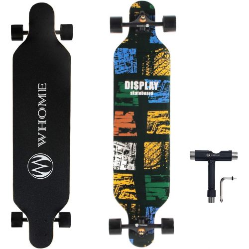  WHOME PRO Skateboard Complete for Adults and Beginners - 41 Inch Longboard for Hybrid Freestyle Carving Cruising 8 Layer Alpine Hard Rock Maple ABEC-9 Precision Bearings Includes T