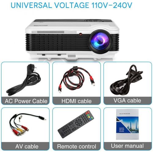  EUG Full HD 1080P Projector with WiFi Bluetooth,Wireless Android OS 200 Inch Display Outdoor Video Home Cinema Projector for Video Gaming Phone Screen Mirroring HDMI USB DVD TV Stick P