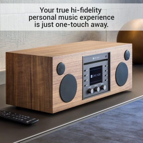 Como Audio: Musica - Wireless Music System with CD Player, Internet Radio, Spotify Connect, Wi-Fi, FM, Bluetooth and One Touch Streaming - Walnut/Black