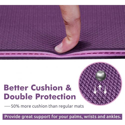  Ewedoos Yoga Mat Non Slip TPE Yoga Mats Exercise Mat Eco Friendly Workout Mat for Yoga, Pilates and Floor Exercise Thick Fitness Mat Carry Strap Included