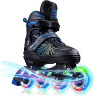 Hiboy Adjustable Inline Skates with Light up Wheels, Fun Roller Blades with 4 Sizes Adjustable for Kids, Teenagers and Adults