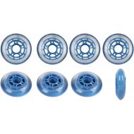 Players Choice Roller Hockey Wheels Indoor 80mm 78A Soft Inline Skate Clear/Blue 8 Pack