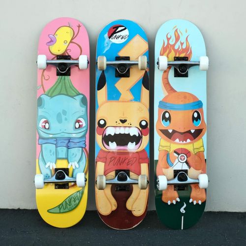  Yocaher Punked Complete Skateboards 7.75 or Mini Cruiser or Micro Cruiser Shapes - Pika, Candy, and Chimp Series