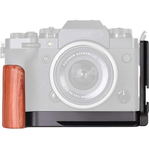  WEPOTO XT4-RL Hand Grip Quick Release Plate L Bracket QR Plate Compatible with Fujifilm X-T4 Camera -Aluminium Padauk