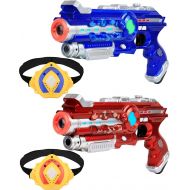 Click N Play Infrared Laser Tag Shooting Game Set, Guns & Armband, Multi Player- Set of 2