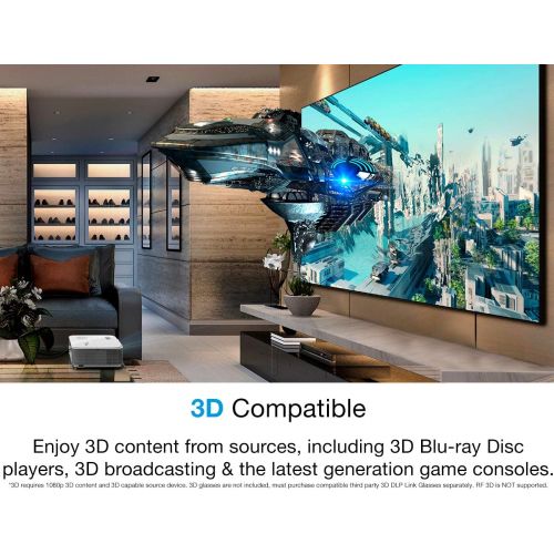  Optoma GT780 Short Throw Projector for Gaming & Movies HD Ready 720p + 1080p Support Bright 3800 Lumens for Lights-on Viewing 3D-Compatible Speaker Built In