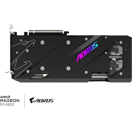 기가바이트 Gigabyte AORUS Radeon RX 6800 Master 16G Graphics Card, MAX-Covered Cooling, 16GB 256-bit GDDR6, GV-R68AORUS M-16GD Video Card