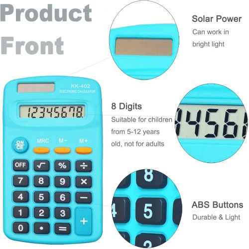  BESTWYA Basic Calculator Dual Power 8 Digit Desktop Calculator (5 Colors)
