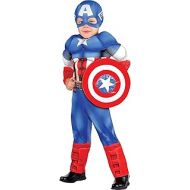 Suit Yourself Classic Captain America Muscle Halloween Costume for Toddler Boys, Includes Headpiece