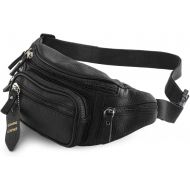 Nabob Leather Fanny Pack Waist Bag Multifunction Genuine Leather Hip Bum Bag Travel Pouch for Men and Women- Multiple Pockets & Sturdy Zippers Ideal for Hiking Running And Cycling