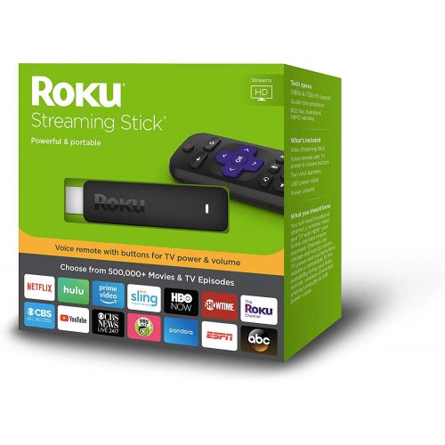  [아마존베스트]Roku Streaming Stick | Portable; Power-PackedStreaming Devicewith Voice Remote with Buttons for TV Power and Volume (2018)