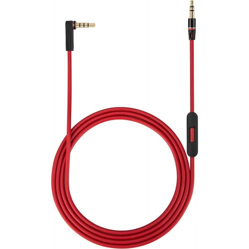 [아마존베스트]Phone Star Audio extension cable replacement cable for Dr. DRE Beats headphones with volume control, microphone and call answering in red - 3.5 mm AUX stereo