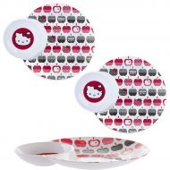Zak! Hello Kitty (3 Pack) Divided 2-Section Plate With Bowl Kids Tableware Melamine Dishes