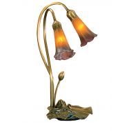 Meyda Tiffany 9 in. Pond Lily Accent Lamp (Amber and Purple)