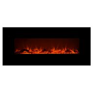 Touchstone 80001 - Onyx Electric Fireplace - (Black) - 50 Inch Wide - On-Wall Hanging - Log & Crystal Included - 5 Flame Settings - Realistic Flame - 1500/750W Timer & Remote