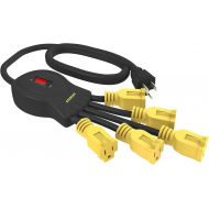 Stanley 31500 Power Squid with 5-Grounded Outlets, Black/Yellow